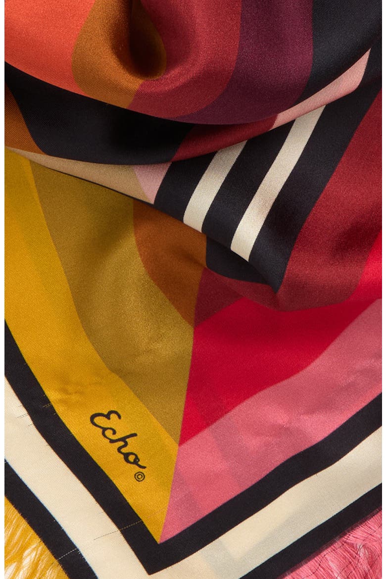 Half and Half Silk Scarf, Alternate, color, RED MULTI