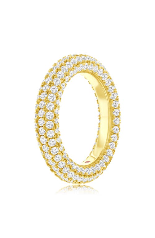 Suzy Levian Sterling Silver Cubic Zirconia Pave Round Eternity Band