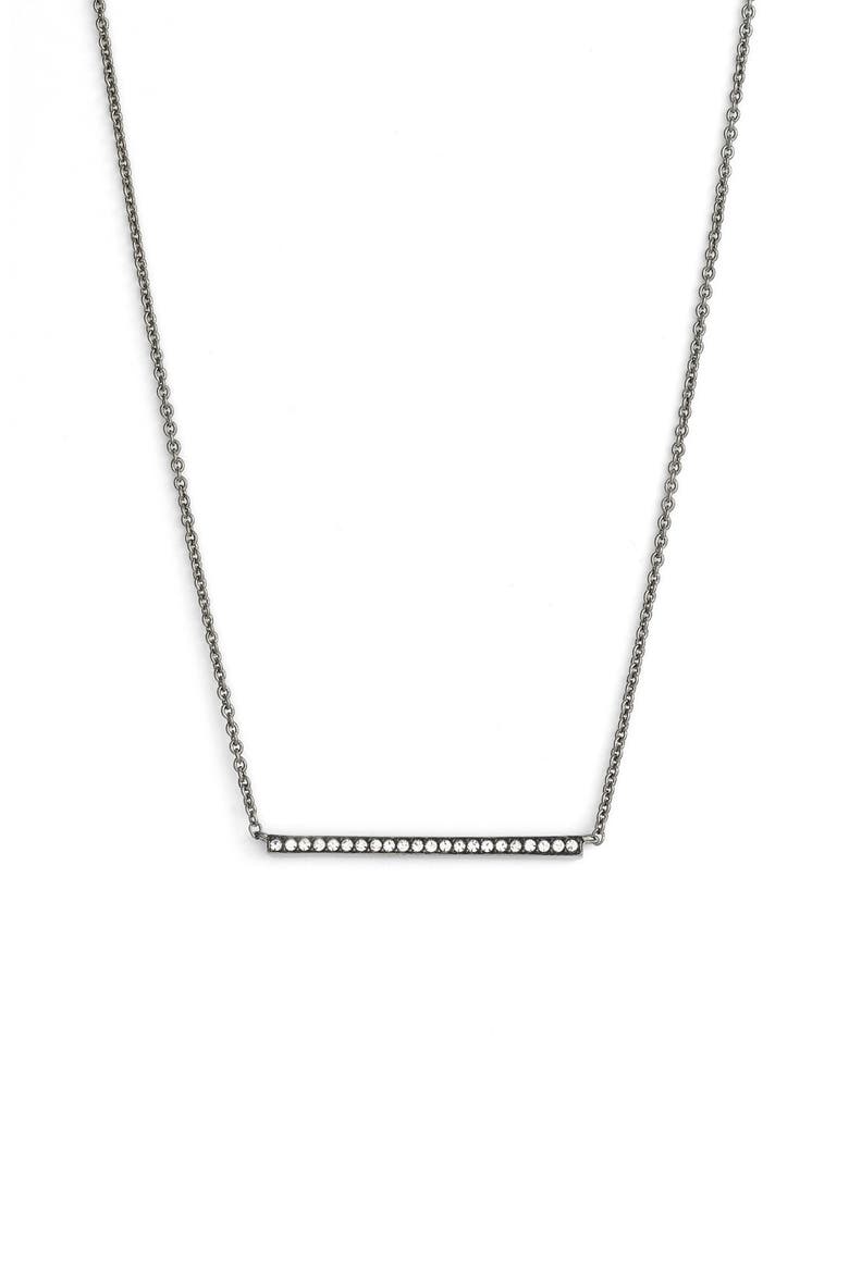 Bar Pendant Necklace, Main, color, BLACK