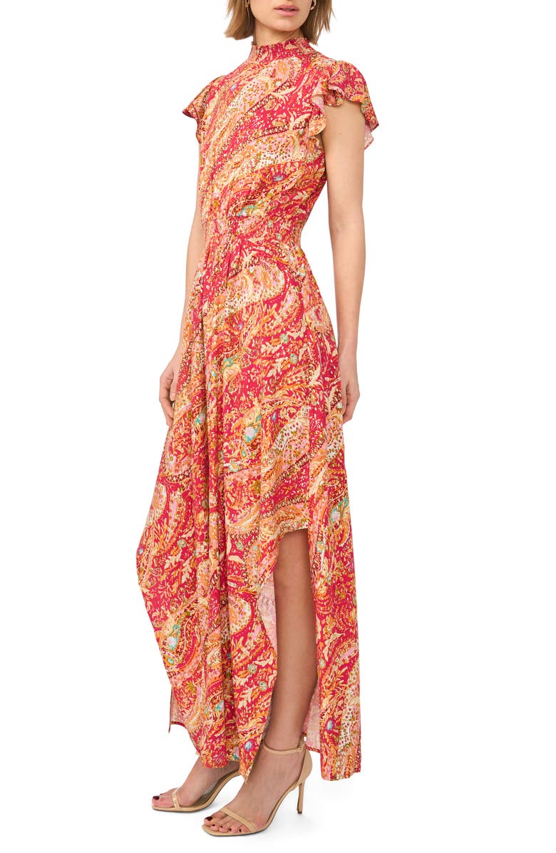 Halogen<sup>®</sup> Paisley Cap Sleeve Smocked Waist Jumpsuit, Alternate, color, Jazzy