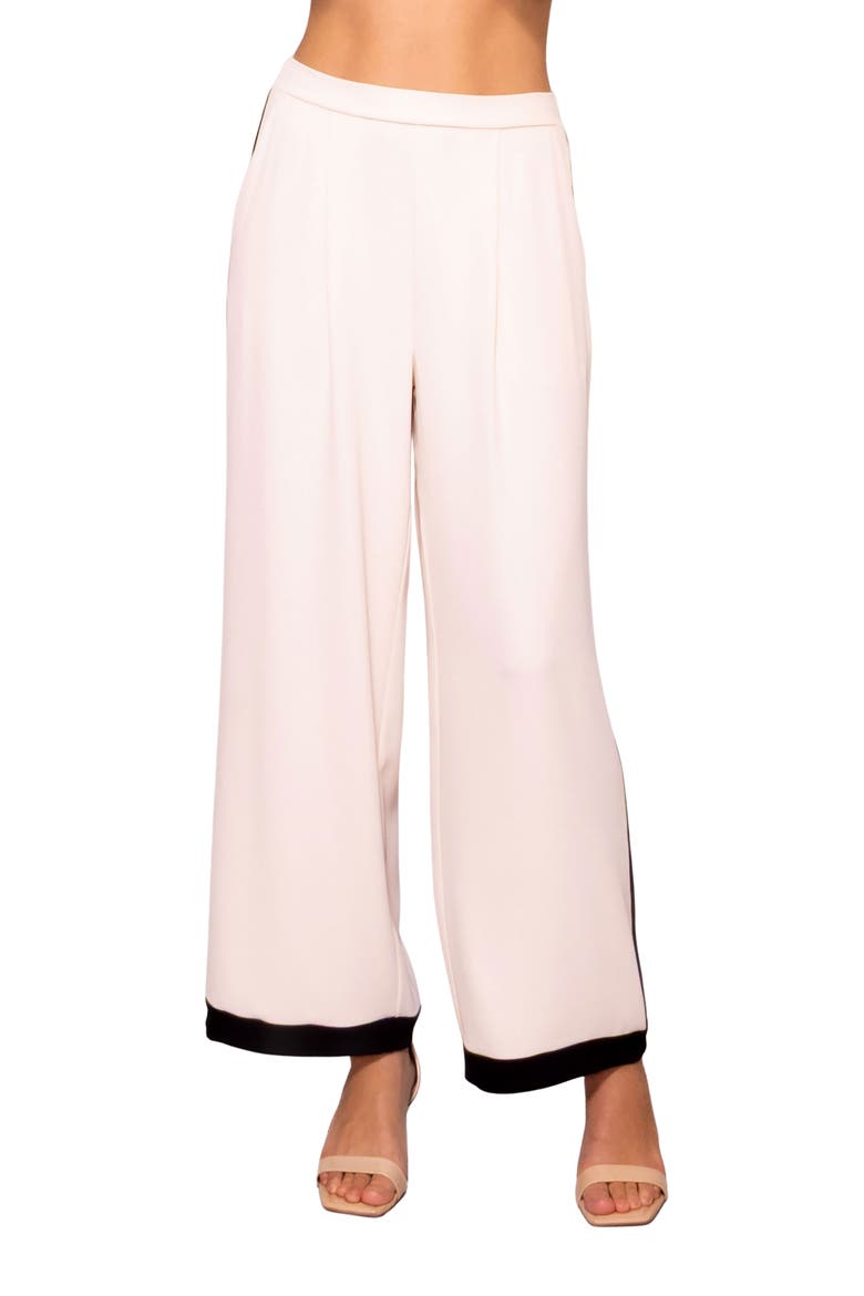 Side Stripe Wide Leg Pants, Main, color, BLACK / BONE