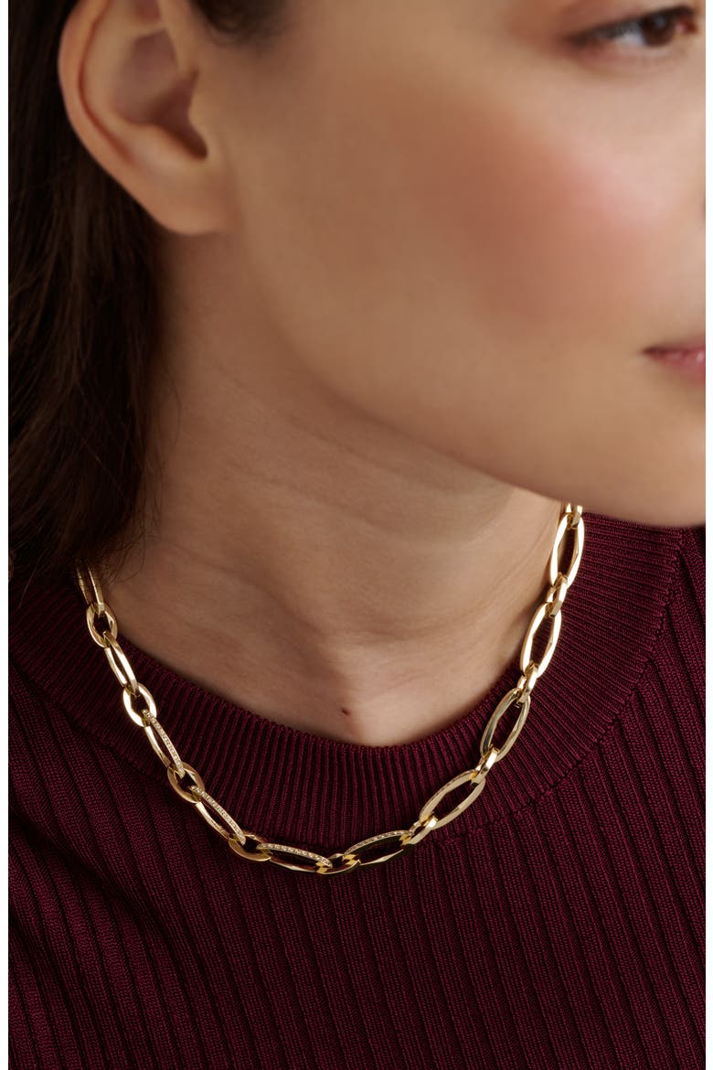 Shiya Crystal Shimmer Chain Necklace, Alternate, color, GOLD TONE / CLEAR CRYSTAL