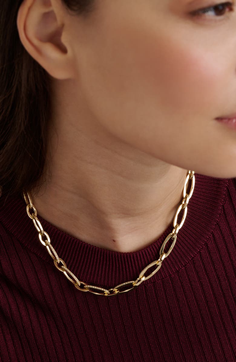 Ted Baker Shiya Crystal Shimmer Chain Necklace, Alternate, color, Gold Tone / Clear Crystal