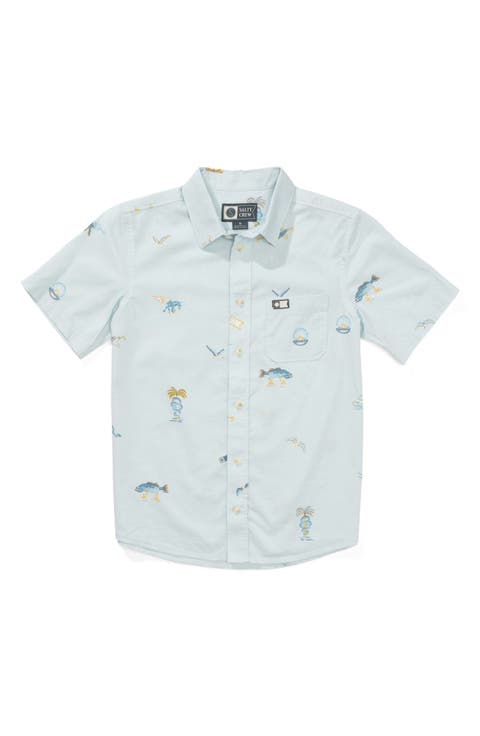 Kids' Session Print Button-Up Shirt (Big Kid)