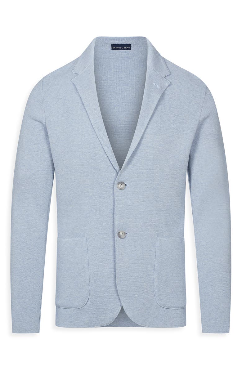 Emanuel Berg Premium Cotton Knit Sport Coat, Alternate, color, Light Pastel Blue