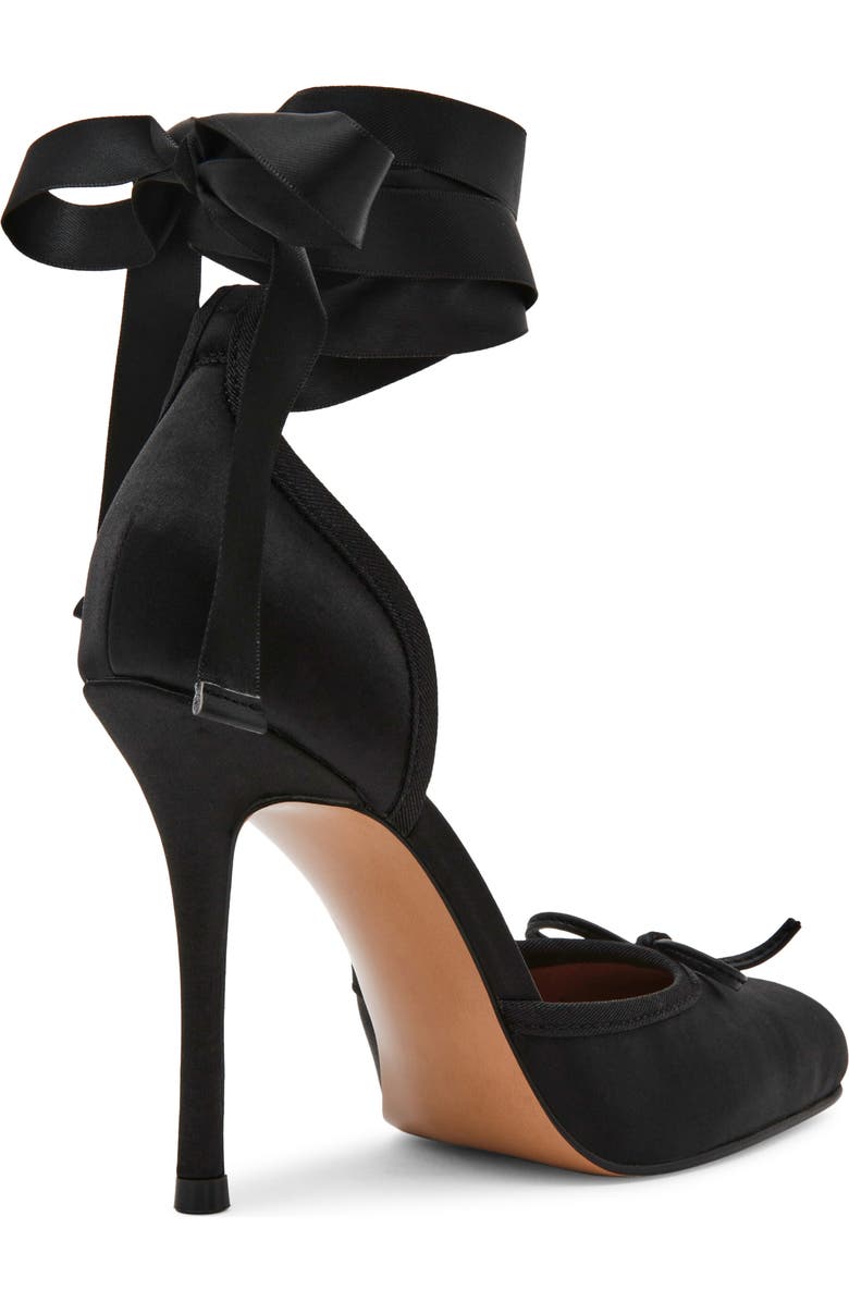 Steve Madden Larina Ankle Wrap Pump, Alternate, color, Black Satin