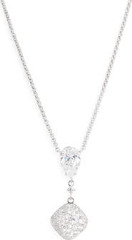 Nadri Crushed Pavé Cushion Pendant Necklace