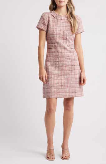 Eliza J Short Sleeve Tweed Dress