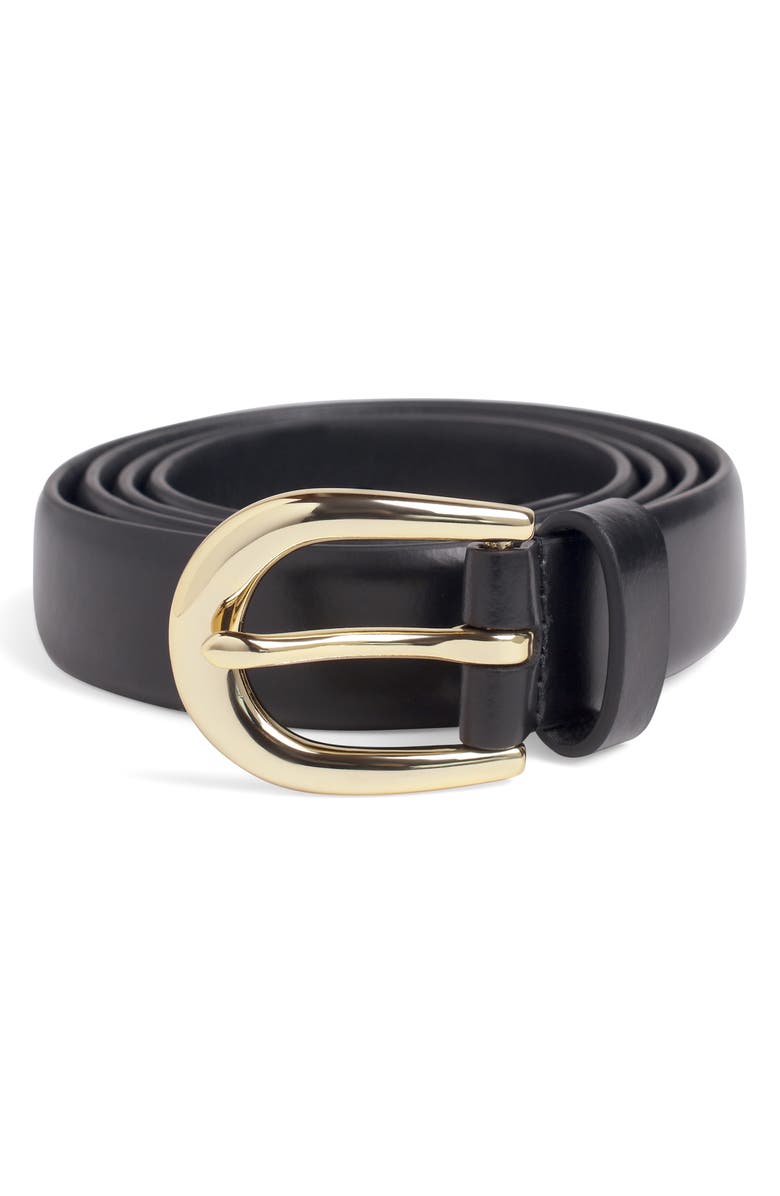 Favorite Daughter The Favorite Leather Belt, Main, color, Black / Gold