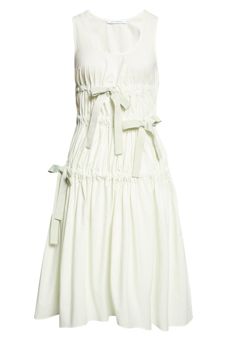 Faye Ruched Cotton Poplin Dress, Alternate, color, PALE GREEN