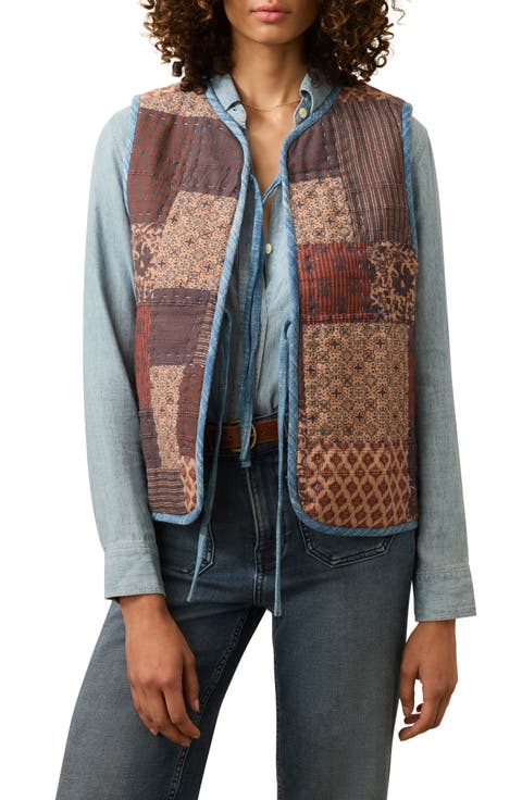 Indigo Quilted Patchwork Vest