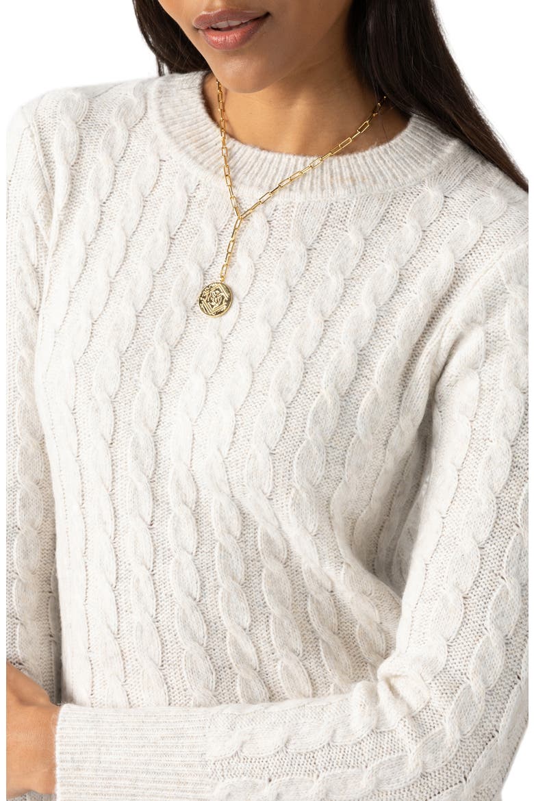Cable Long Sleeve Sweater Dress, Alternate, color, HEATHER CH