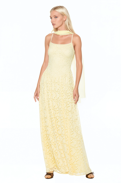 Marin Draped Bodice Dropped Waist Gown