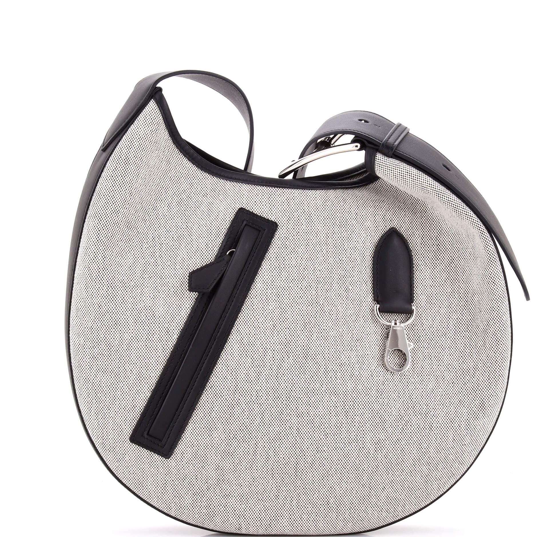 Pre-Owned Hermes Arcon Bag Toile and Leather, Main, color, Noir