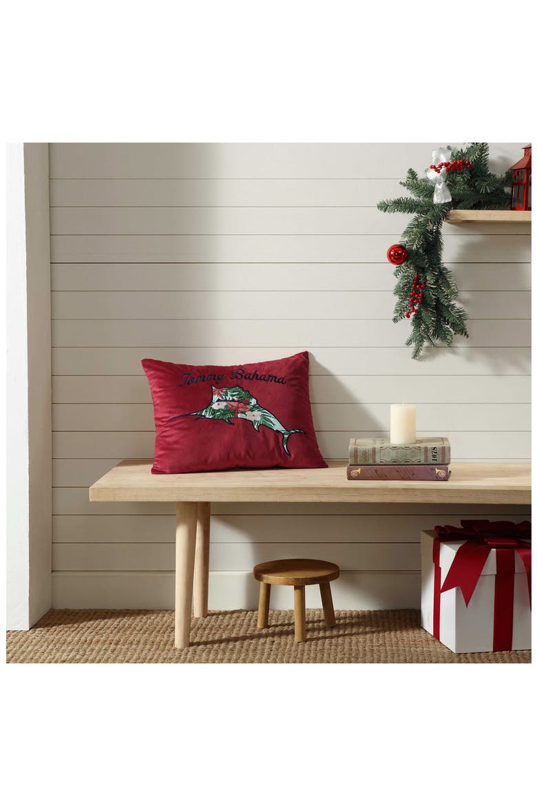 Holiday Marlin Breakfast Pillow, Alternate, color, RED