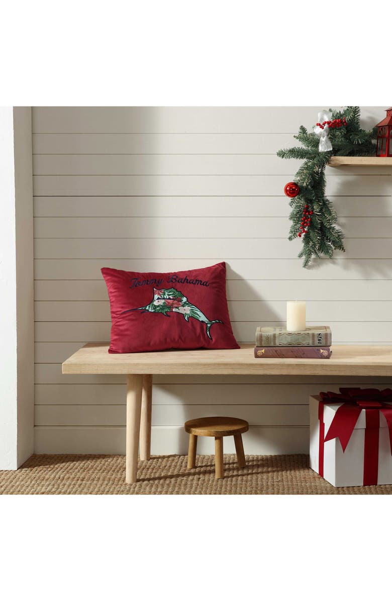 Tommy Bahama Holiday Marlin Breakfast Pillow, Alternate, color, Red
