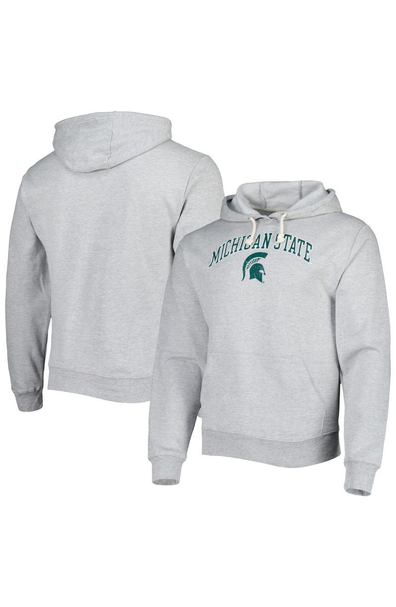 LEAGUE COLLEGIATE WEAR Men's League Collegiate Wear Heather Gray Michigan State Spartans Arch Essential Pullover Hoodie, Main, color, Heather Gray