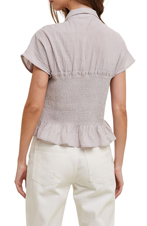 WISHLIST WISHLIST BUTTON FRONT SHIRRED TOP