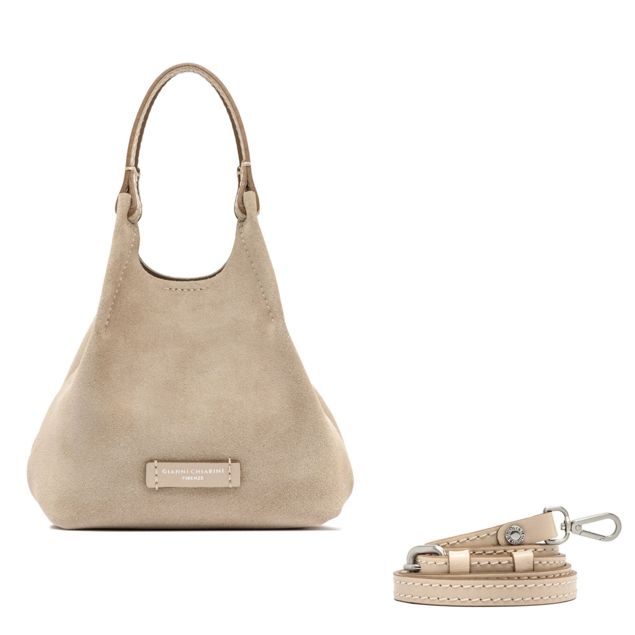 Dua Leather Mini Hobo Bag, Main, color, nude