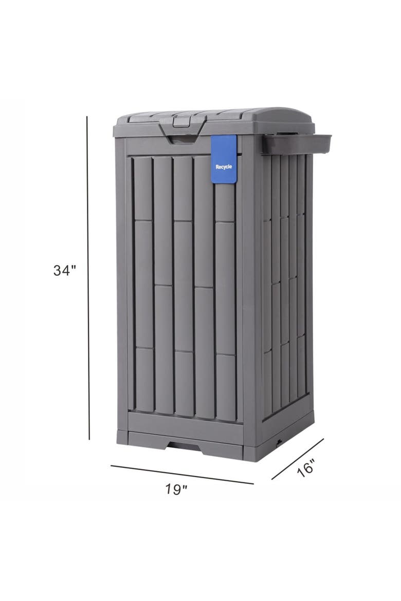31 Gallon Outdoor Trash Can Ash Tray, Alternate, color, Gray