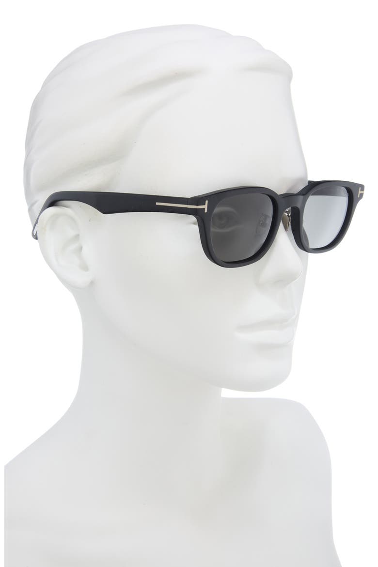 49mm Square Sunglasses, Alternate, color, MATTE BLACK / SMOKE