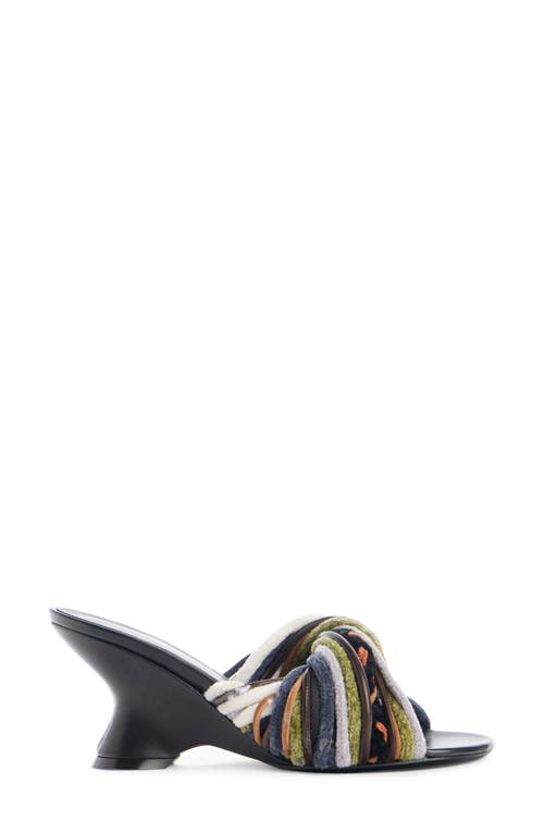 Dries Van Noten Dented Wedge Slide Sandal In Multi