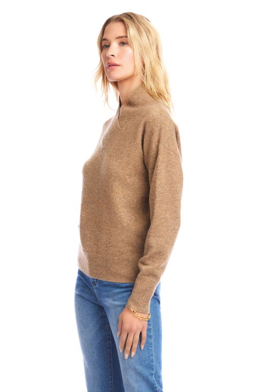 Karen Kane Crossover Collar Sweater In Brown