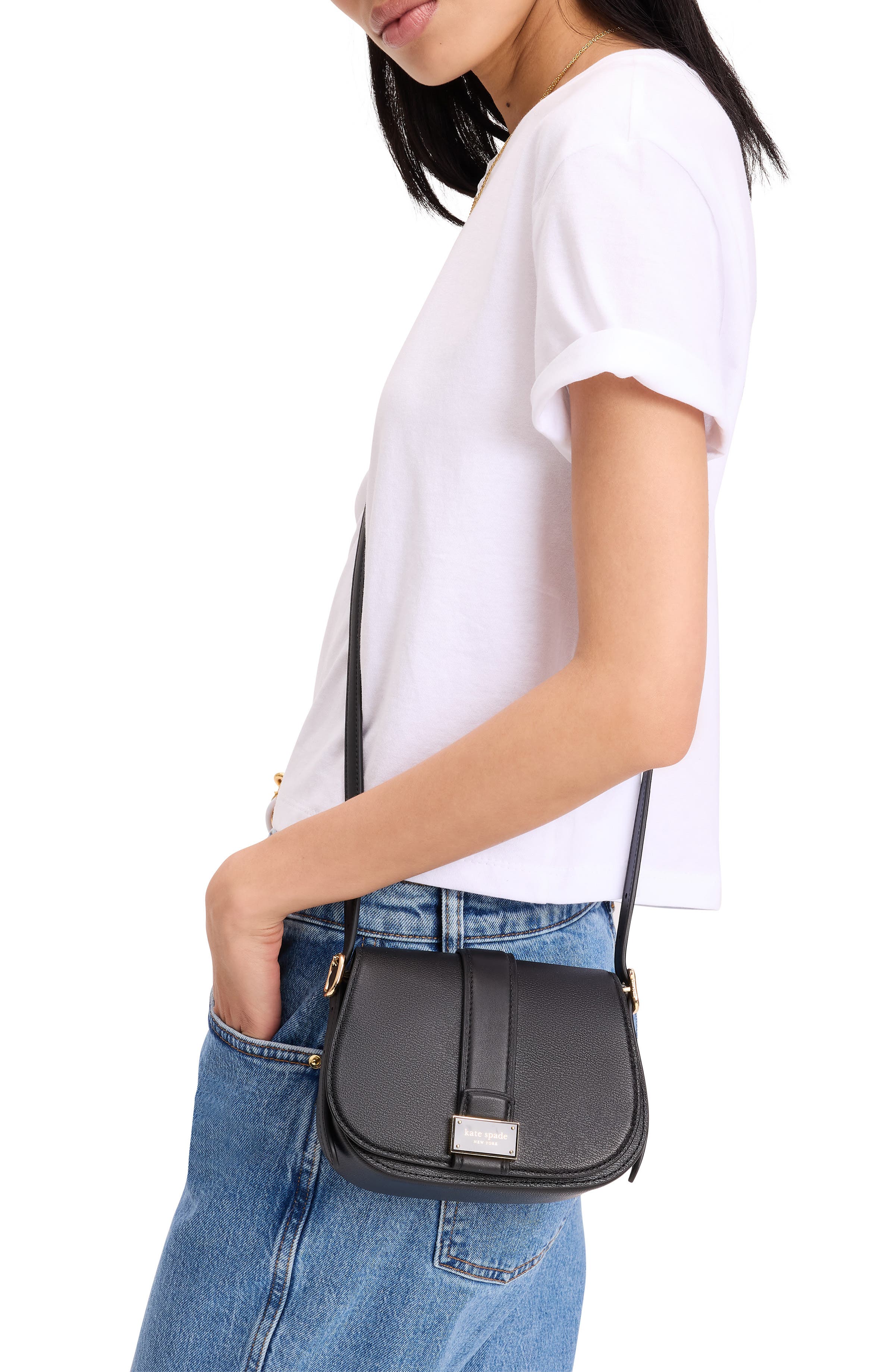 Kate Spade New York mini noveau textured leather crossbody bag, Alternate, color, 