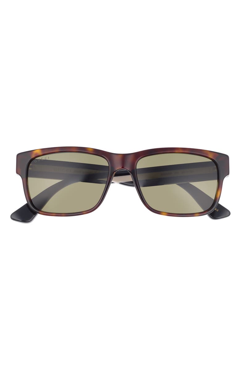 Gucci 58mm Square Optical Frames, Main, color, Havana Gold Red