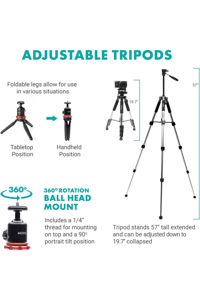 iFilmer-PRO Smartphone Rig with Dual Grip Cage, Wireless Lavalier Mics, and Full Size Tripod for iPhone and Android, Alternate, color, Black