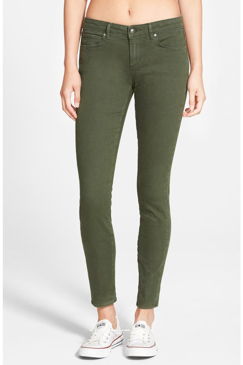 'Cindy' Overdye Skinny Jeans, Main, color, OLIVE