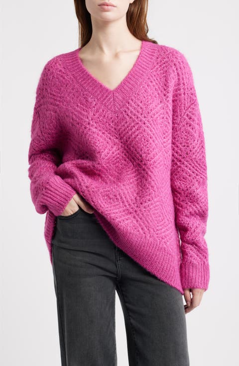 Diamond Stitch V-Neck Sweater