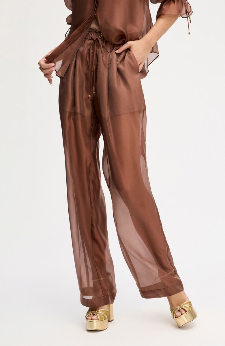 Sam Edelman Sheer Drawstring Pants, Main, color, Mocha