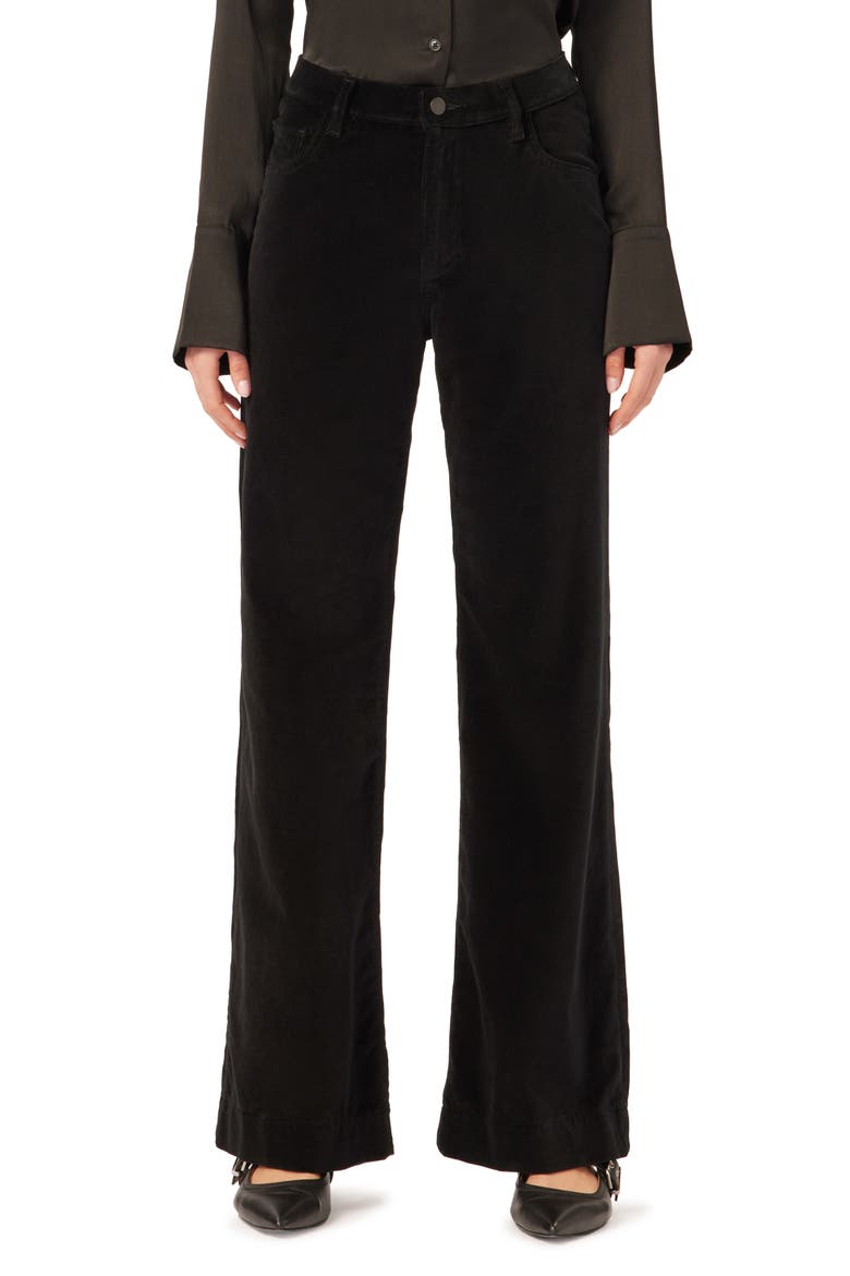 Hepburn High Waist Wide Leg Velvet Jeans, Main, color, VOODOO