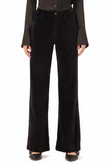 Hepburn High Waist Wide Leg Velvet Jeans