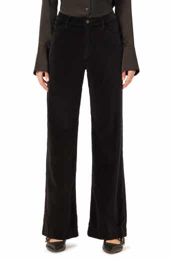 Hepburn High Waist Wide Leg Velvet Jeans