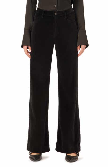 Hepburn High Waist Wide Leg Velvet Jeans