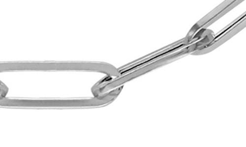 Fuzion Creations 14k Gold Paper Clip Chain Necklace In White Gold