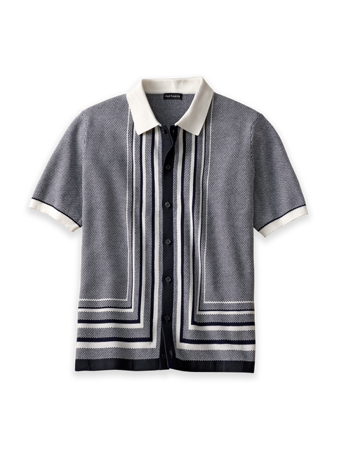 Cotton Button Front Polo