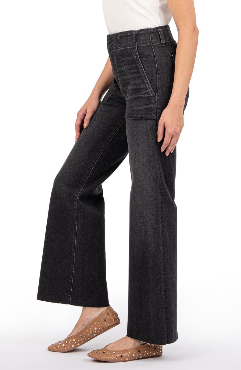 KUT from the Kloth Meg Raw Hem High Waist Ankle Wide Leg Utility Jeans, Alternate, color,