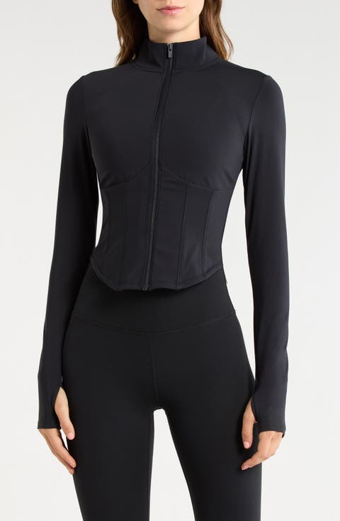 Sculpt Corset Seamed Crop Zip-Up Jacket