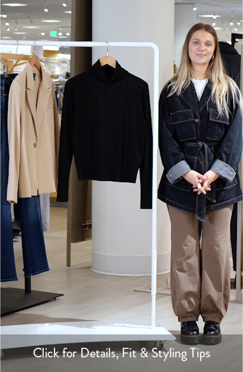 Turtleneck Merino Wool Blend Sweater, sales video thumbnail