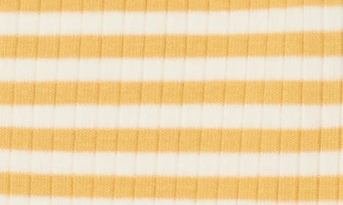 Mori Rib Leggings In Mustard Stripe