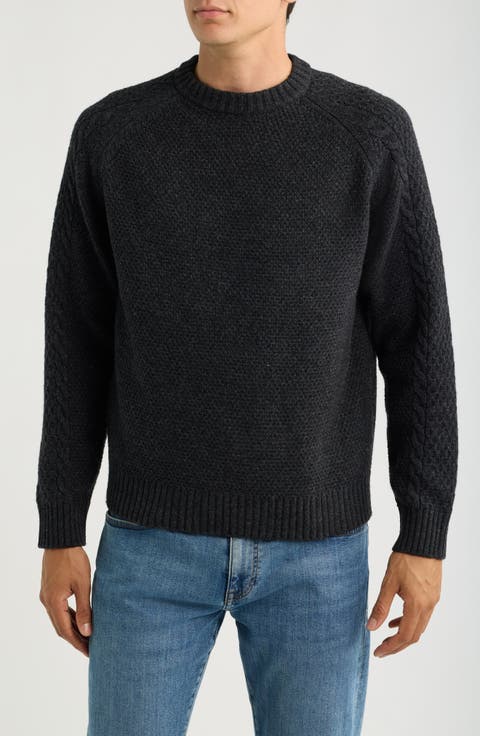 Waffle Knit Crewneck Sweater