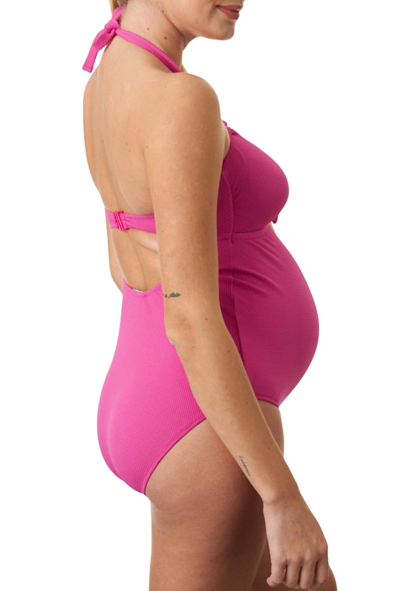One-Piece Maternity Swimsuit, Alternate, color, FUCHSIA