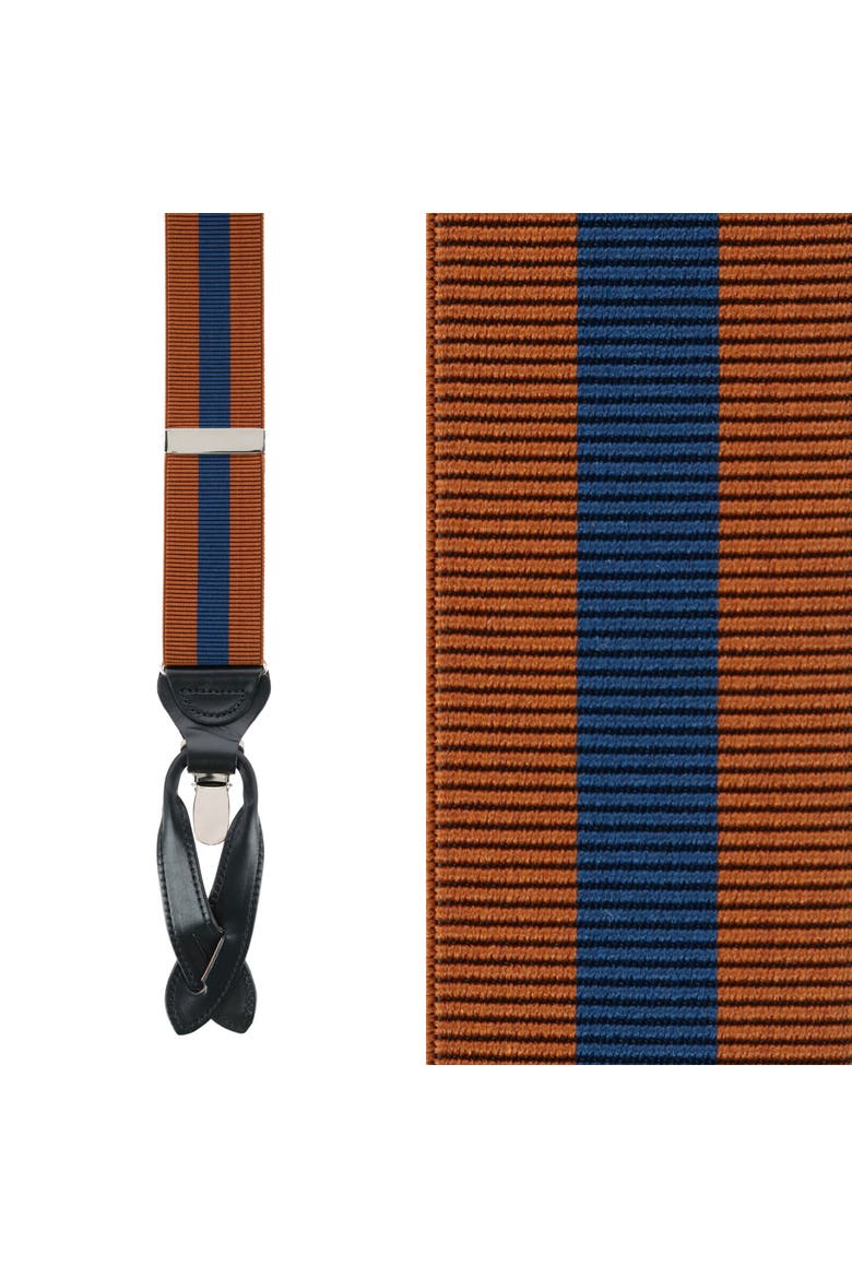Big & Tall Oliver Stripe Convertible Suspenders, Main, color, Rust
