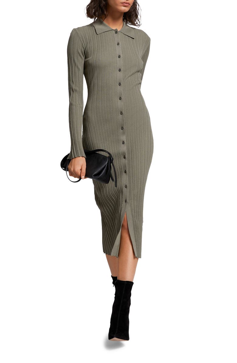 & Other Stories Long Sleeve Rib Sweater Shirtdress, Main, color,
