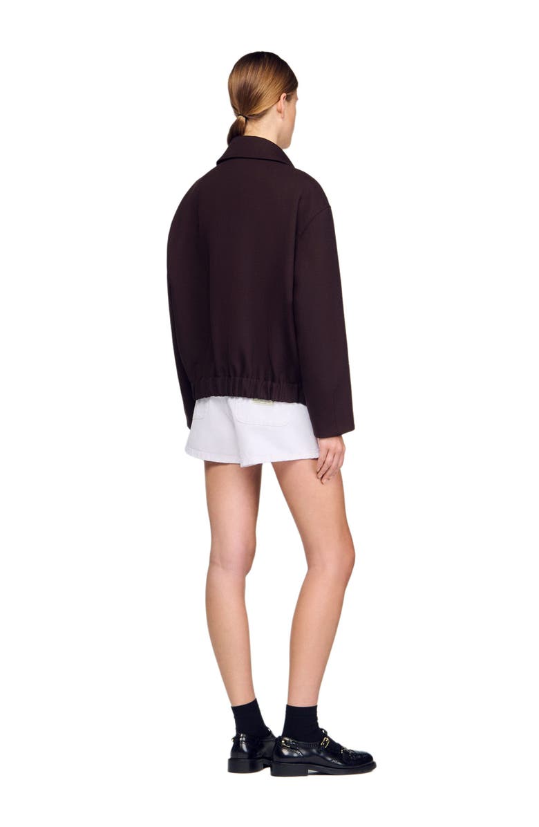 SANDRO Oversized jacket, Alternate, color, Brown