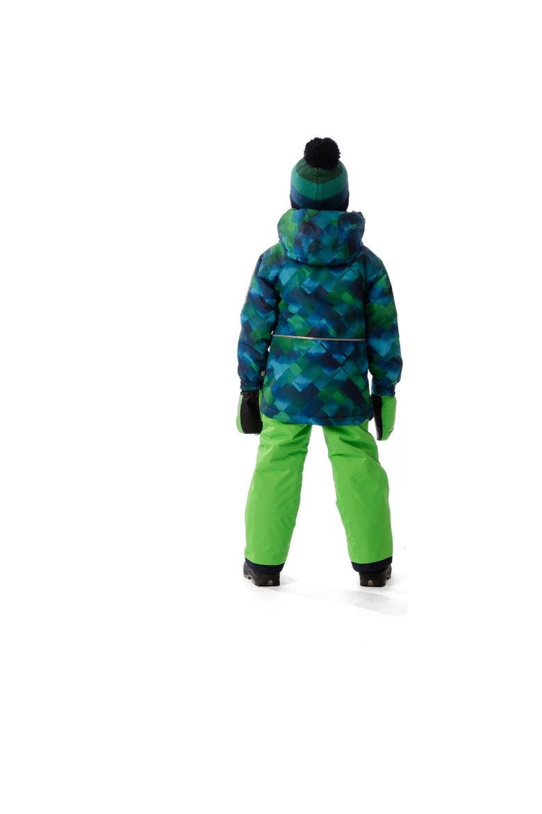 Checkered Lightweight Jacket & Foot Strap Pants Two Piece Snowsuit, Alternate, color, Blue and Green Checkered Print