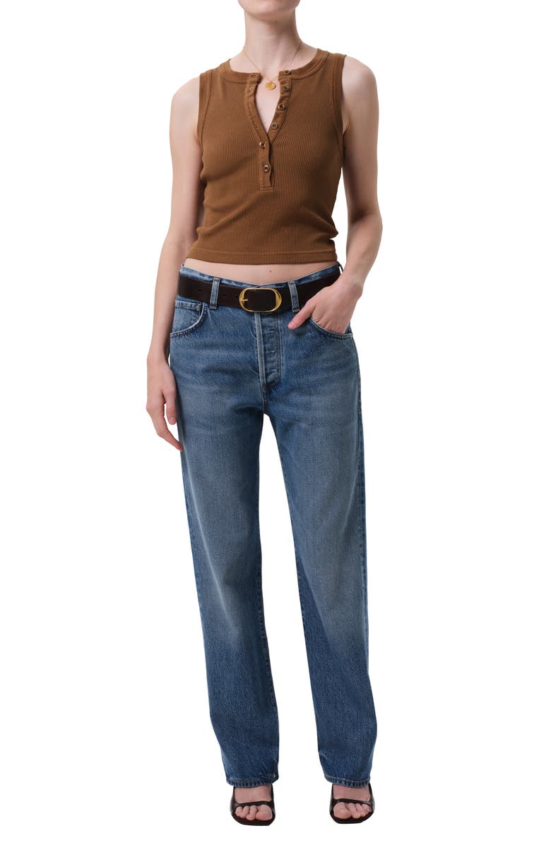 Citizens of Humanity Caralyn Rib Henley Tank, Alternate, color, Manuka